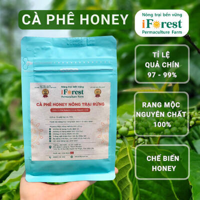 Cafe nguyên chất nông trại rừng Robusta Honey 250gram vị ngọt hậu