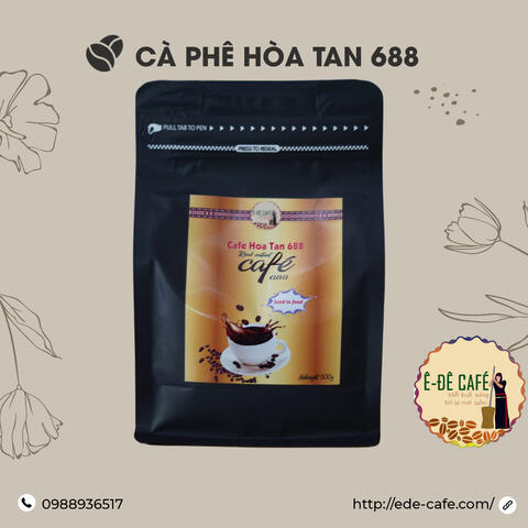 Cafe Hòa tan 688 Ê Đê Coffee đậm vị 3 in 1 cà phê huyền bí của người Ê Đê 500g