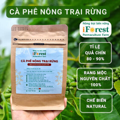 Cà phê bột pha phin 250g, Cafe Nguyên chất nông trại rừng đậm đà ngọt hậu